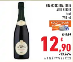 Conad FRANCIACORTA DOCG ALTO BORGO brut offerta