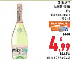 Conad SPUMANTE TAVERNELLOW dry classico, rosato offerta