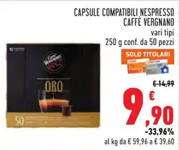 Conad Capsule compatibili Nespresso Caffè Vergnano ORO offerta