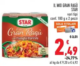 Conad il mio Gran Ragù con Funghi Porcini STAR offerta