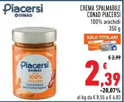 Conad Crema spalmabile Conad Piacersi offerta