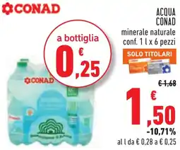 Conad Acqua minerale naturale CONAD offerta