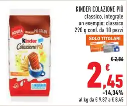 Conad Kinder Colazione PIÙ offerta