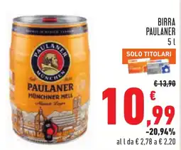 Conad Birra Paulaner offerta