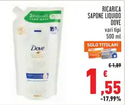 Conad Ricarica sapone liquido Dove offerta