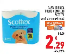 Conad Carta igienica Pulito Completo Scottex offerta