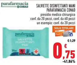 Conad Salviette disinfettanti mani Parafarmacia Conad offerta
