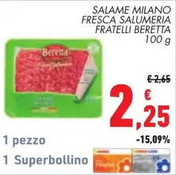 Conad Salame milano fresca salumeria fratelli beretta offerta