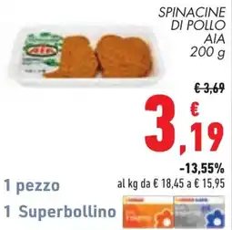 Conad Spinacine di pollo AIA offerta