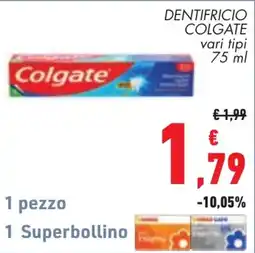 Conad DENTIFRICIO COLGATE offerta