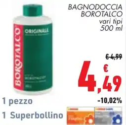 Conad Bagnodoccia Borotalco Originale offerta