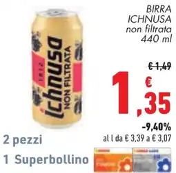 Conad Birra Ichnusa non filtrata offerta