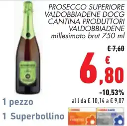 Conad Prosecco Superiore Valdobbiadene DOCG Cantina Produttori Valdobbiadene offerta
