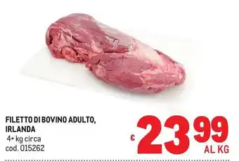 Filetto di bovino adulto, irlanda