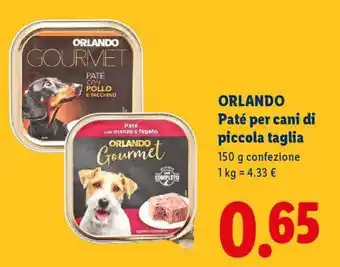 Lidl ORLANDO Paté per cani di piccola taglia offerta