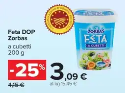 Carrefour FETA DOP ZORBAS offerta