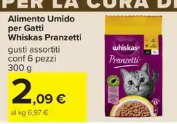 Carrefour Alimento Umido per Gatti Whiskas Pranzetti offerta