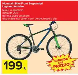 Carrefour Mountain Bike Front Suspended Legnano Antelao offerta