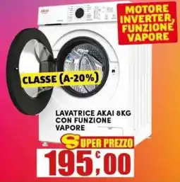 Maury's Lavatrice Akai 8kg con funzione vapore offerta