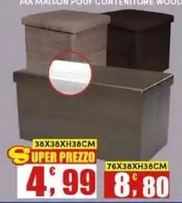 Maury's MA MASON POUF CONTENITORE WOOD offerta