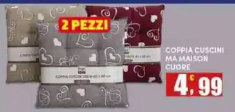 Maury's Coppia cuscini ma maison cuore offerta