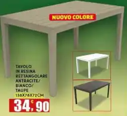 Maury's TAVOLO IN RESINA RETTANGOLARE offerta