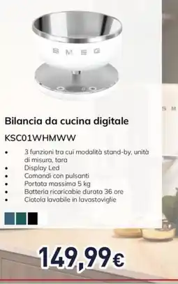 Unieuro Bilancia da cucina digitale SMEG offerta