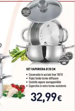 Unieuro SET VAPORIERA Ø 20 CM offerta