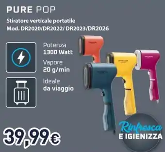 Unieuro Rowenta pure pop stiratore verticale portatile offerta