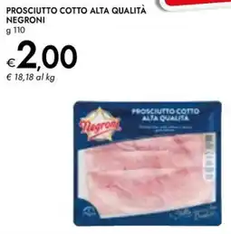 Bennet Prosciutto cotto alta qualità Negroni offerta