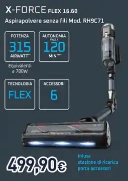 Unieuro Rowenta x-force flex 16.60 offerta