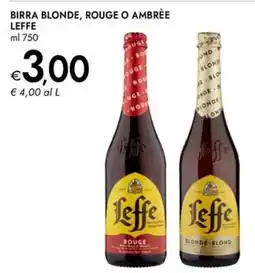 Bennet Birra blonde, rouge o ambrée Leffe offerta