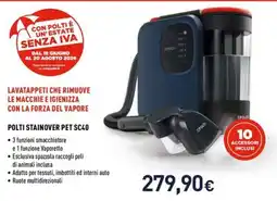 Unieuro Lavatappeti che rimuove le macchie e igienizza con la forza del vapore offerta
