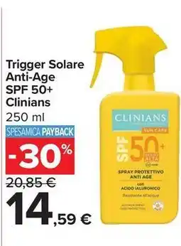 Carrefour Market Trigger Solare Anti-Age SPF 50+ Clinians offerta