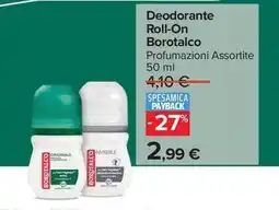 Carrefour Market Deodorante Roll-On Borotalco offerta