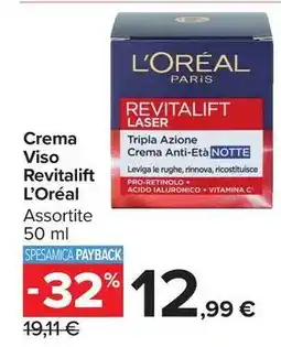 Carrefour Market Crema Viso Revitalift L'Oréal offerta