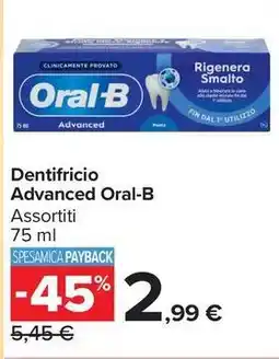 Carrefour Market Dentifricio Advanced Oral-B offerta