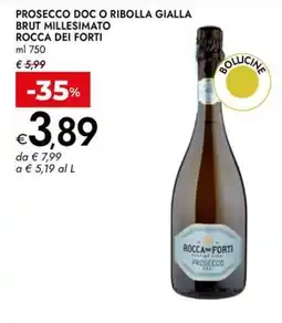 Bennet Prosecco Doc O Ribolla Gialla Brut Millesimato Rocca Dei Forti offerta