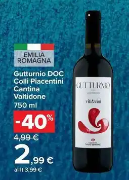 Carrefour Market Gutturnio DOC Colli Piacentini Cantina Valtidone offerta