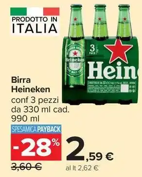 Carrefour Market Birra Heineken offerta