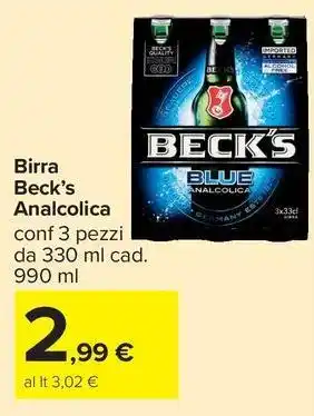 Carrefour Market Birra Beck's Analcolica offerta