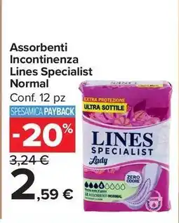 Carrefour Market Assorbenti Incontinenza Lines Specialist Normal offerta