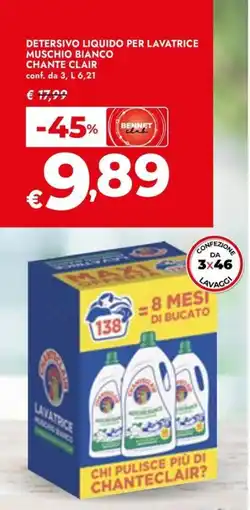 Bennet Detersivo liquido per lavatrice Muschio Bianco Chanteclair offerta