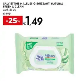 Bennet Salviettine Milleusi Igienezzanti Natural Fresh & Clean offerta