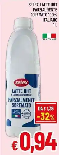 A&O Selex latte uht parzialmente scremato 100% italiano offerta