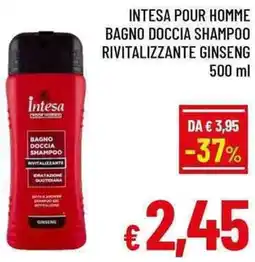 A&O Intesa pour homme bagno doccia shampoo rivitalizzante ginseng offerta