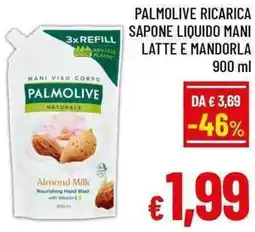 A&O Palmolive ricarica sapone liquido mani latte e mandorla offerta