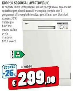 A&O KOOPER 5926034 LAVASTOVIGLIE offerta