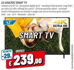 A&O LG 43UA751C SMART TV offerta