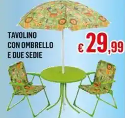 Satur Tavolino con ombrello e due sedie offerta
